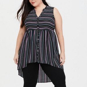 Torrid Size 2 striped high low tunic tank